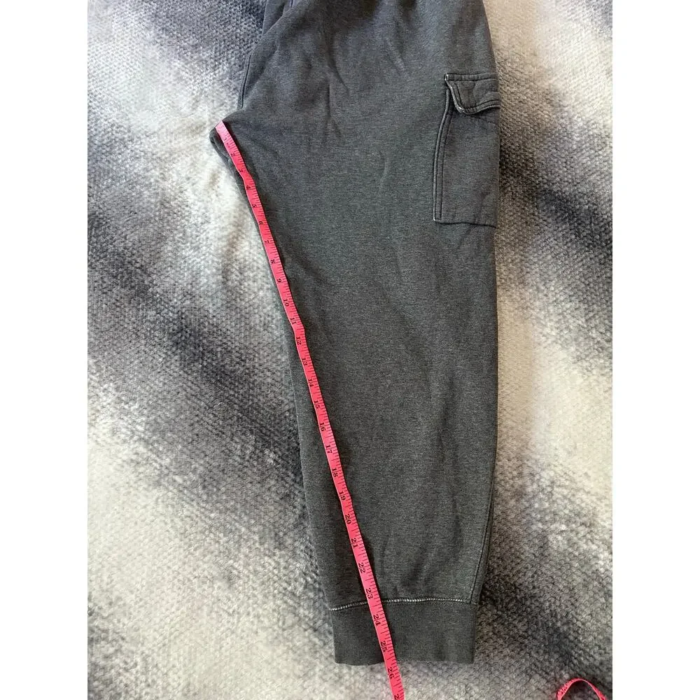 Nike Mens Club Fleece Classic Cargo Reworked Distressed Gray Joggers Size Large
